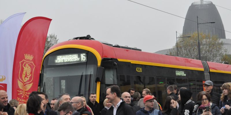 Pierwszy tramwaj z pasażerami dojechał do Wilanowa