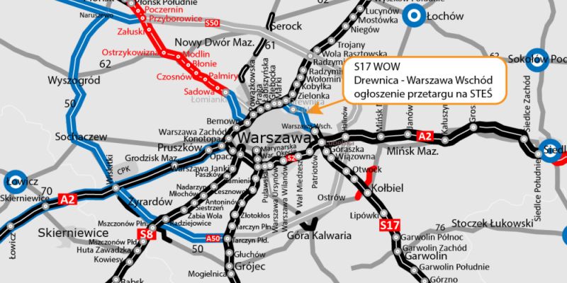 GDDKiA szuka projektanta Wschodniej Obwodnicy Warszawy. Rusza przetarg na kluczowy odcinek S17