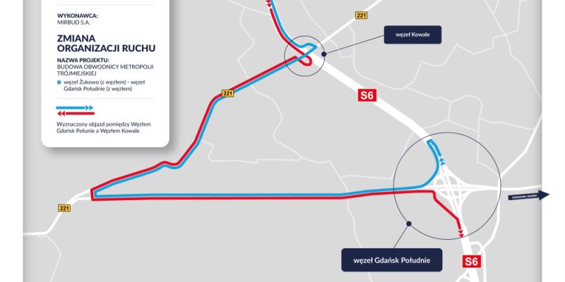 Zamkną fragmentu drogi S6 - Obwodnicy Trójmiasta