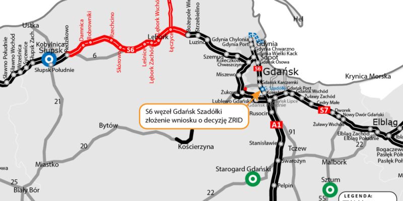 Gdańsk Szadółki: węzeł zyska trzeci pas i nowoczesną infrastrukturę