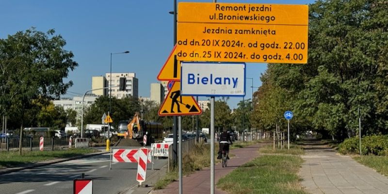 Duże utrudnienia drogowe na Bielanach